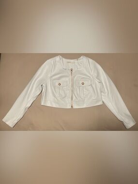 Torrid Studio Faux Leather Cropped Jacket - Blanc De Blanc – Size 00 – NWT